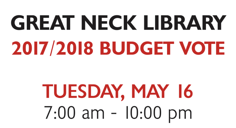 Great Neck Library budget vote on May 16