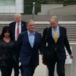 Nassau County Executive Edward Mangano, as seen leaving the federal courthouse in Central Islip. (Photo by Joe Nikic)