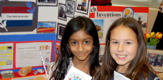 Kids at the Lakeville School got to "travel" all over the world at this year's multicultural fair. (Photo courtesy of the Great Neck Public Schools)