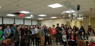 The music department at South High School visited Northwell Health Stern Family Center to sing for patients. (Photo courtesy of the Great Neck Public Schools)