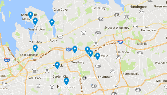 10 projects with New York's 7th Senate District were among the 98 that were awarded funding through the Regional Economic Development Council. (Map by Janelle Clausen)