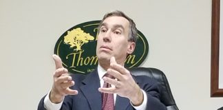 Thomaston Mayor Steven Weinberg discusses the proposed - and later approved - budget for the new year. (Photo by Janelle Clausen)