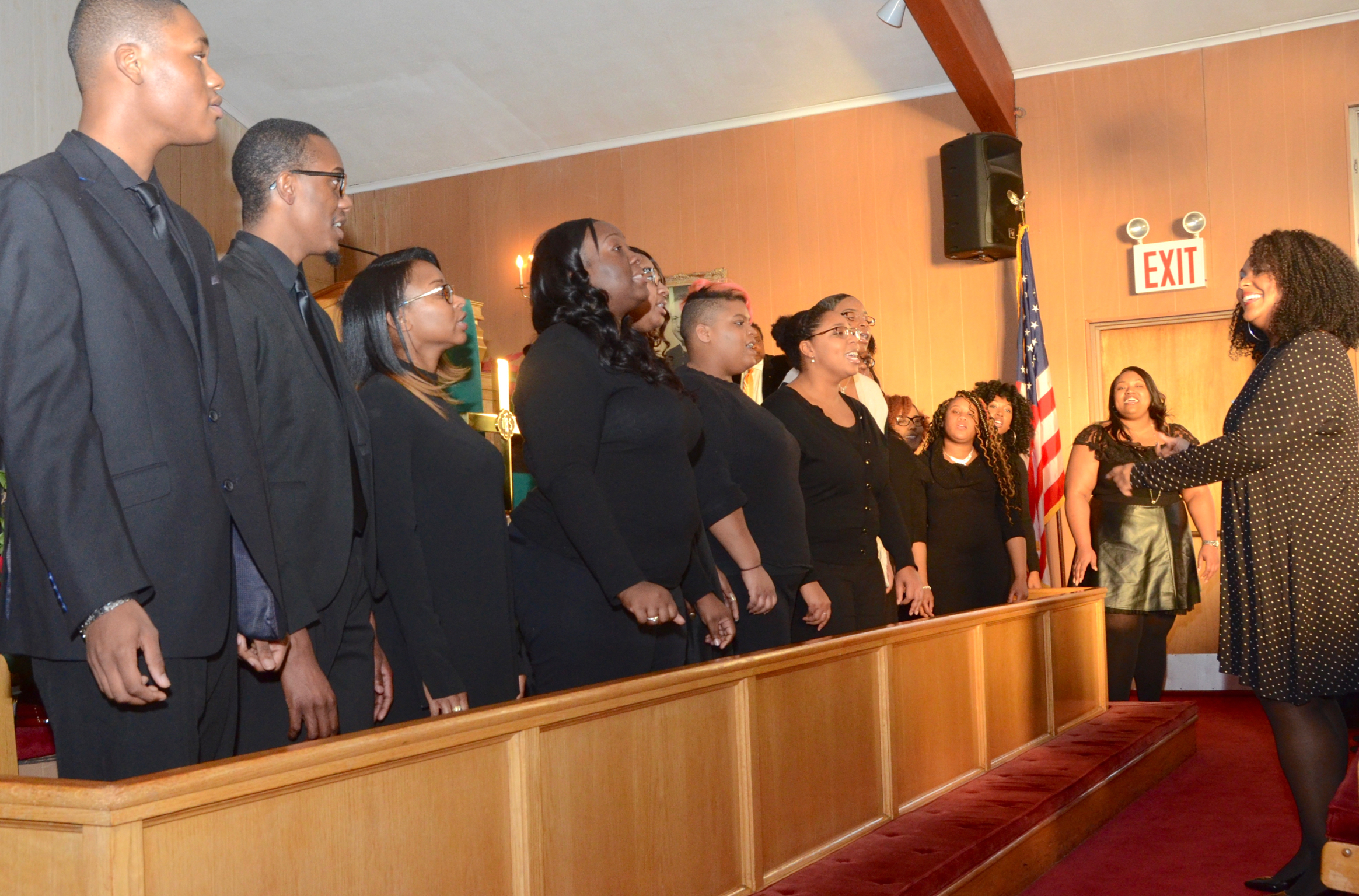 Choirs sang uplifting songs like "We Shall Overcome" for attendees at the Martin Luther King Jr. event at St. Paul AME Zion Church. (Photo by Bob Wong)