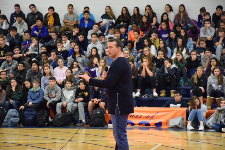 Herren moves Manhasset students with powerful anti-drug story