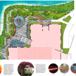 A slide of the proposed landscape changes by Bayview Landscape Architecture. (Photo from the Great Neck Library website)