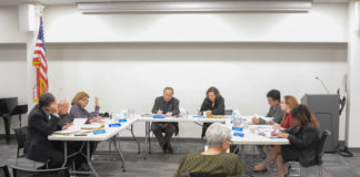 There are currently six members on the board: Robert Schaufeld, Rebecca Miller, Weihua Yang, Josie Pizer, Joel Marcus and Barry Smith, who is not pictured here. (Photo by Janelle Clausen)