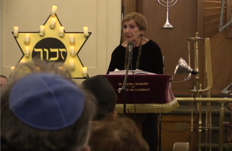 Holocaust survivor Vera Eden recalls life in Nazi death camps to Temple Israel