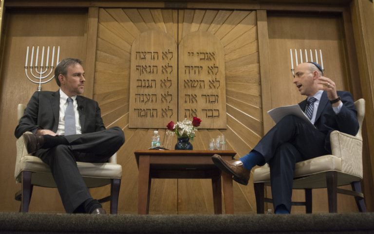 Jonathan Greenblatt and Bret Stephens visit Temple Israel