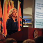 County Executive Laura Curran during her State of the County speech in Garden City. (Photo by Janelle Clausen)