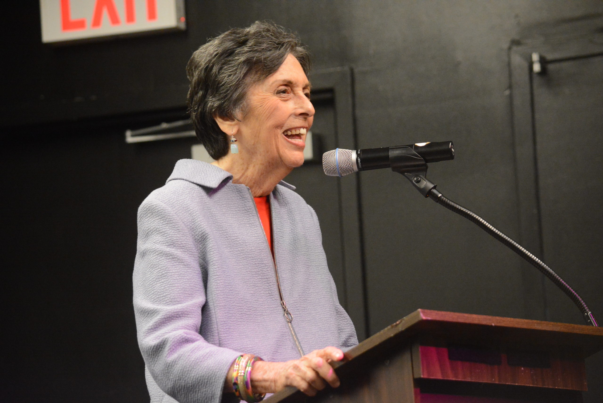 Francine Klagsbrun, the author of "Lioness: Golda Mier and the Nation of Israel," came to the Gold Coast Arts Center to speak about Israel's fourth prime minister. (Photo by Janelle Clausen)