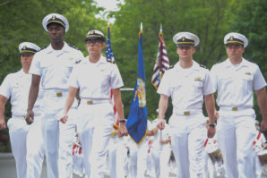 Members of the U.S. Merchant Marine Academy were among the many who marched in this year's parade. (Photo by Janelle Clausen)