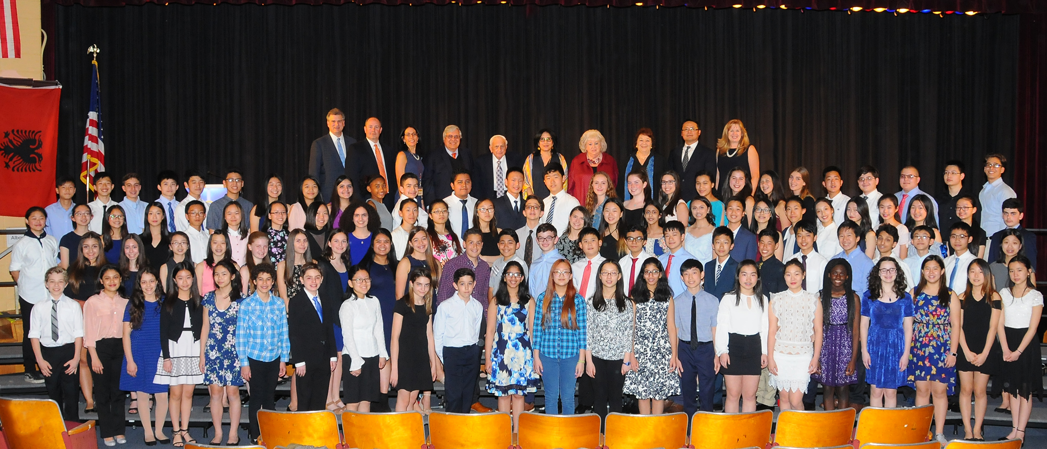 The Great Neck Board of Education commended 98 students at South Middle School for boosting the quality of life at their school. (Photo courtesy of the Great Neck Public Schools)