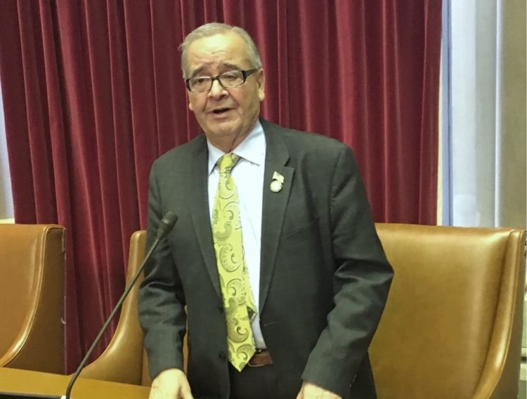 State Assemblyman Anthony D'Urso, seen here in the legislative chamber, expressed support for the funding of a Great Neck Plaza pedestrian safety project. (Photo courtesy of Assemblyman Anthony D'Urso's office)