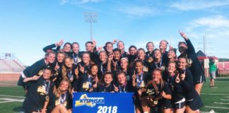 The Manhasset Girls Lacrosse Team is victorious in the State Class B Championships on Saturday. (Photo courtesy of Danielle Gallagher)