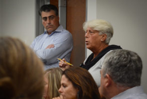 Pam McDonough, a longtime teacher and coach, blasted the process under which Gallagher was let go. (Photo by Janelle Clausen)