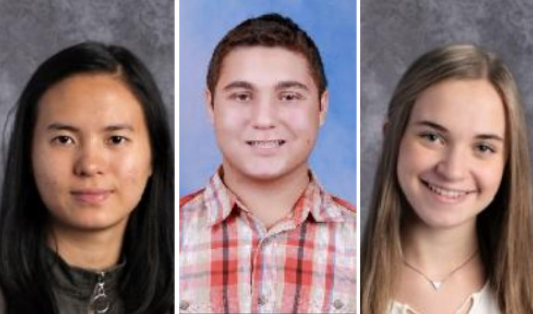 Yizhou Wang, Jonathan Goldman and Julia D. Kelly were each presented a scholarship from the Office Staff Association for the Great Neck Public Schools. (Photos courtesy of Joan Lazaunik)