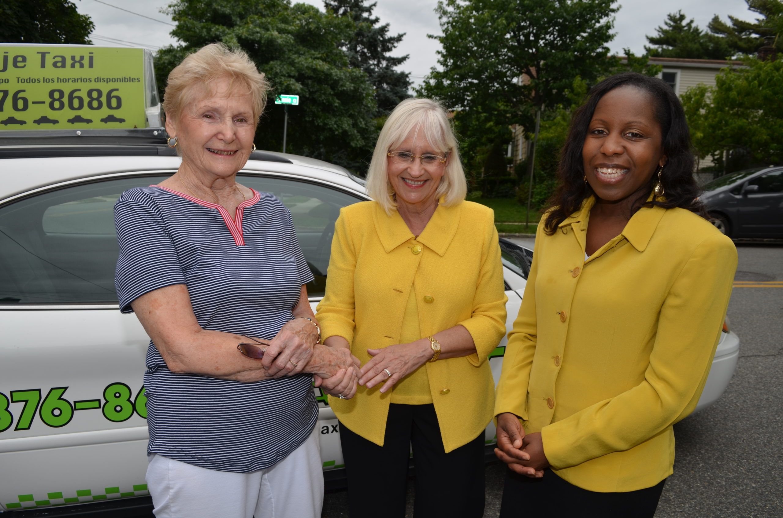 North Hempstead Supervisor Judi Bosworth and Council Member Viviana Russell with Project Independence Member resident Loretta Ammann. (Photo courtesy of the Town of North Hempstead)