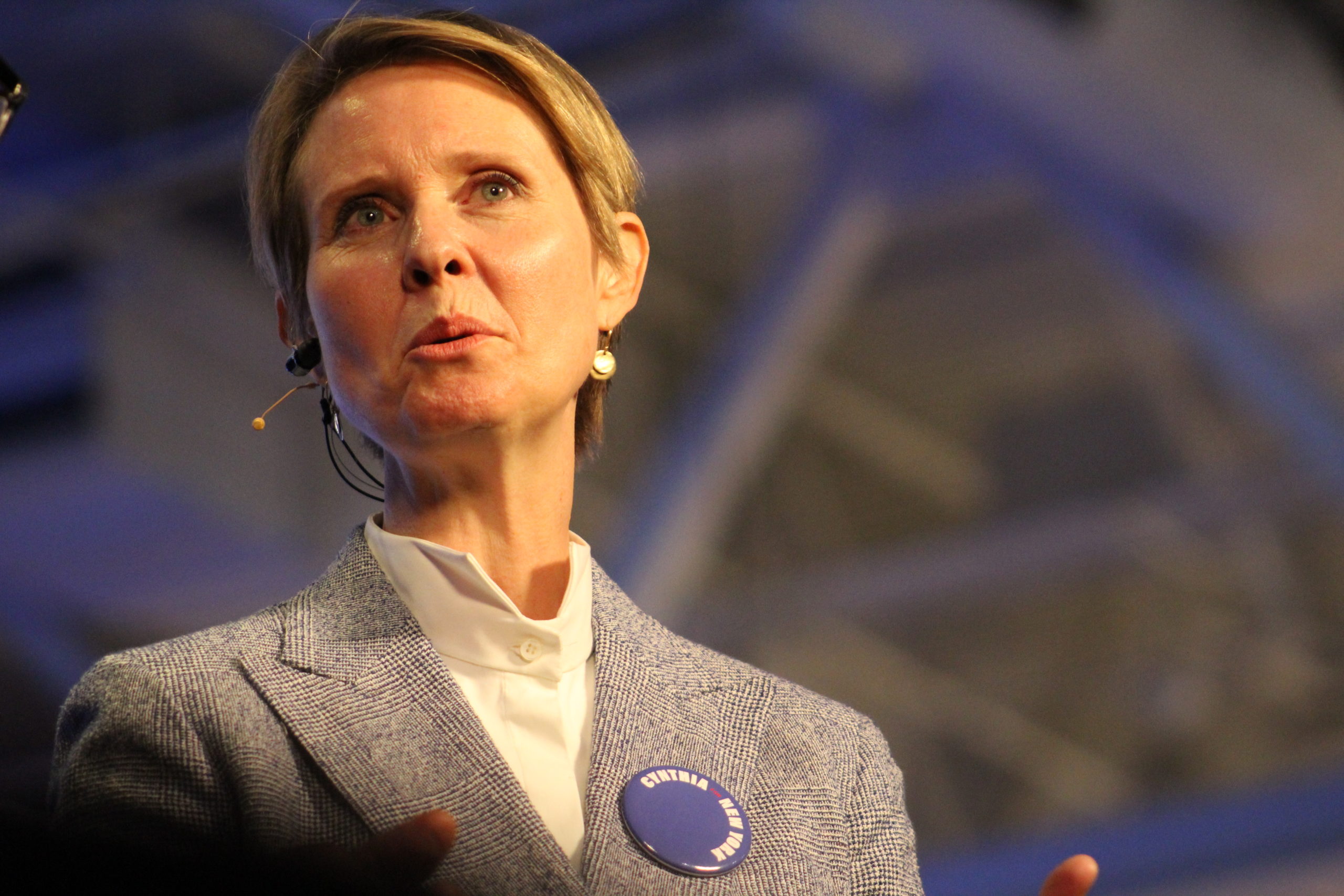 Cynthia Nixon, who is challenging Gov. Andrew Cuomo for the Democratic nomination for governor, blasted a mailer that sought to link her with anti-Semitism. (Photo by Rebecca Klar)
