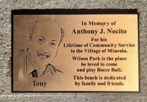 Family and friends dedicated a plaque to Anthony Nocito in Wilson Park. (Photo by John Nugent)