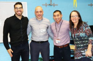 North High school psychologist Dr. Anton Berzins, guest speaker and sports psychologist Dr. Issac Zur, school psychologist Dr. David Cheng, and school social worker Oana Scholl. (Photo courtesy of the Great Neck Public Schools)