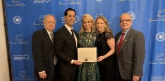 Executive Director Arnie Flatow, Guests of Honor Jonathan and Dina Ohebshalom, President Daniella Muller and Assemblyman Anthony D’Urso. (Photo courtesy of Assemblyman Anthony D'Urso's office)