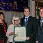 (Left to Right): Council Member Lee Seeman, Supervisor Judi Bosworth, Mark A. Ventimiglia and Receiver of Taxes Charles Berman at the Cellini Lodge #2206’s 51st Anniversary Dinner Dance. (Photo Courtesy of town of North Hempstead)