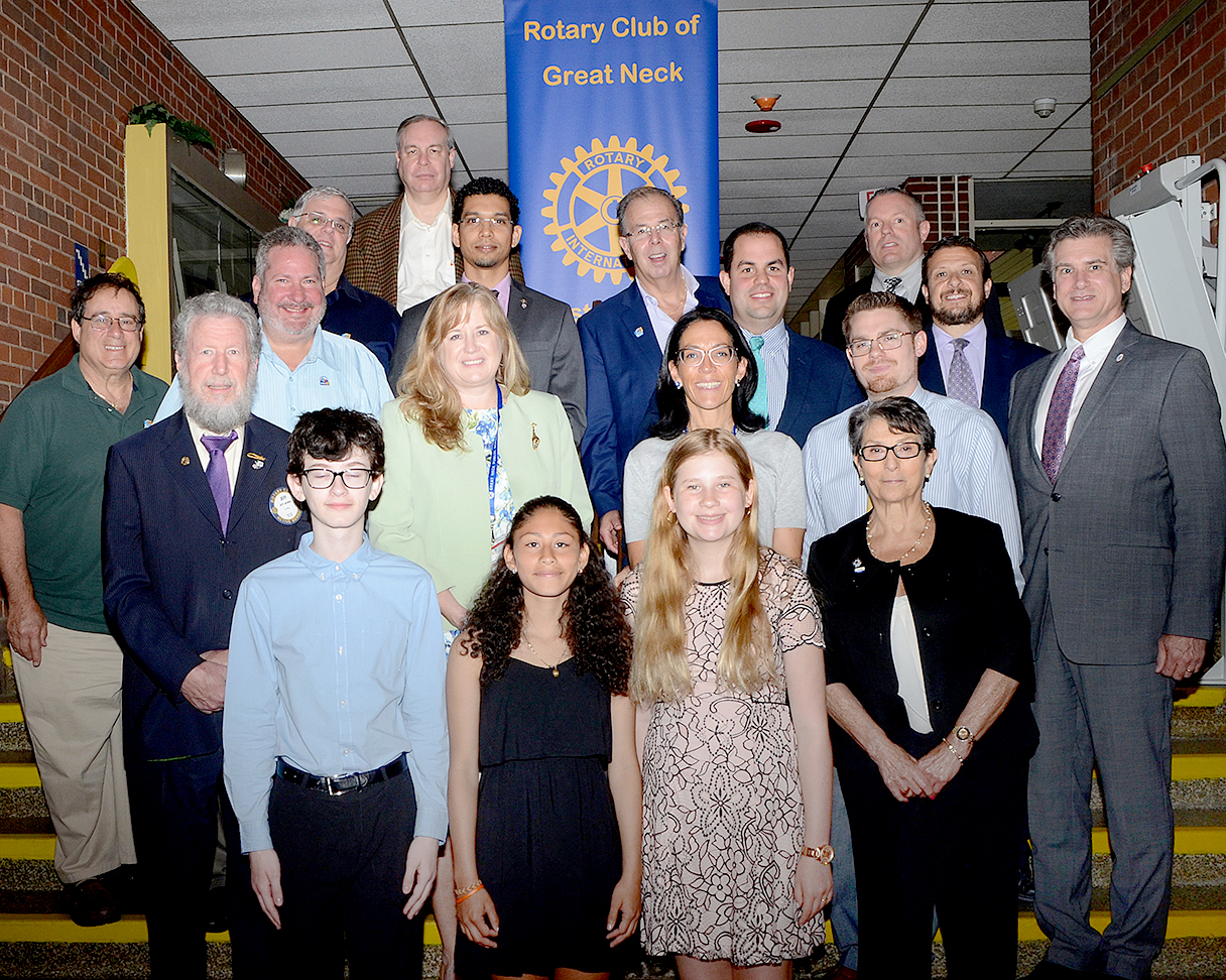 SM-Rotary-19 South Middle students were recognized by Rotary Club of Great Neck. (Photo by Irwin Mendlinger)