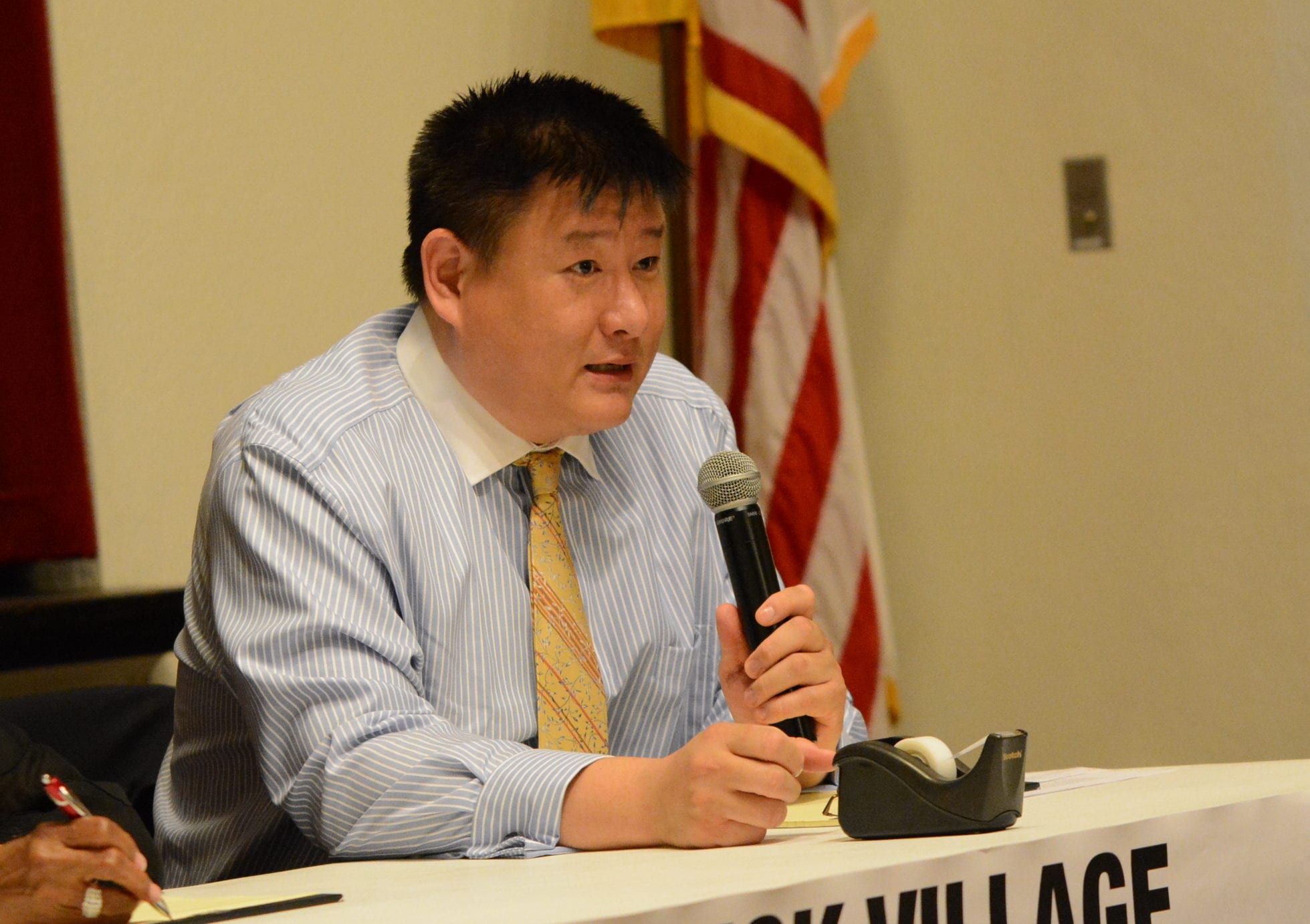 James Wu, who is running for mayor in Great Neck Village, sat down with Blank Slate Media. (Photo by Janelle Clausen)