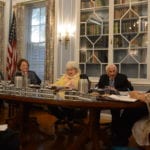 The Great Neck Board of Education took on appointments, retirements, bylaw changes, and the establishment of a memorial fund at its July 1 organizational meeting. (Photo by Janelle Clausen)
