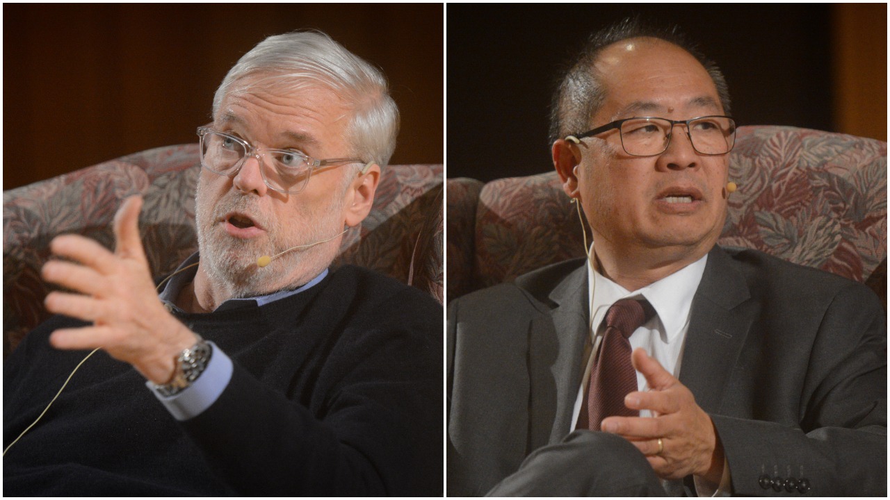 MTA Chairman Patrick Foye and LIRR President Phillip Eng fielded questions about their agencies on Thursday night, expressing optimism about the future of transit. (Photos by Janelle Clausen)