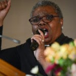 Rev. Natalie Wimberly of Clinton Memorial A.M.E. Zion Church delivered a powerful sermon on Sunday, calling on congregants to remain 'maladjusted' in the face of continued injustice in honor of Martin Luther King Jr. (Photo by Janelle Clausen)