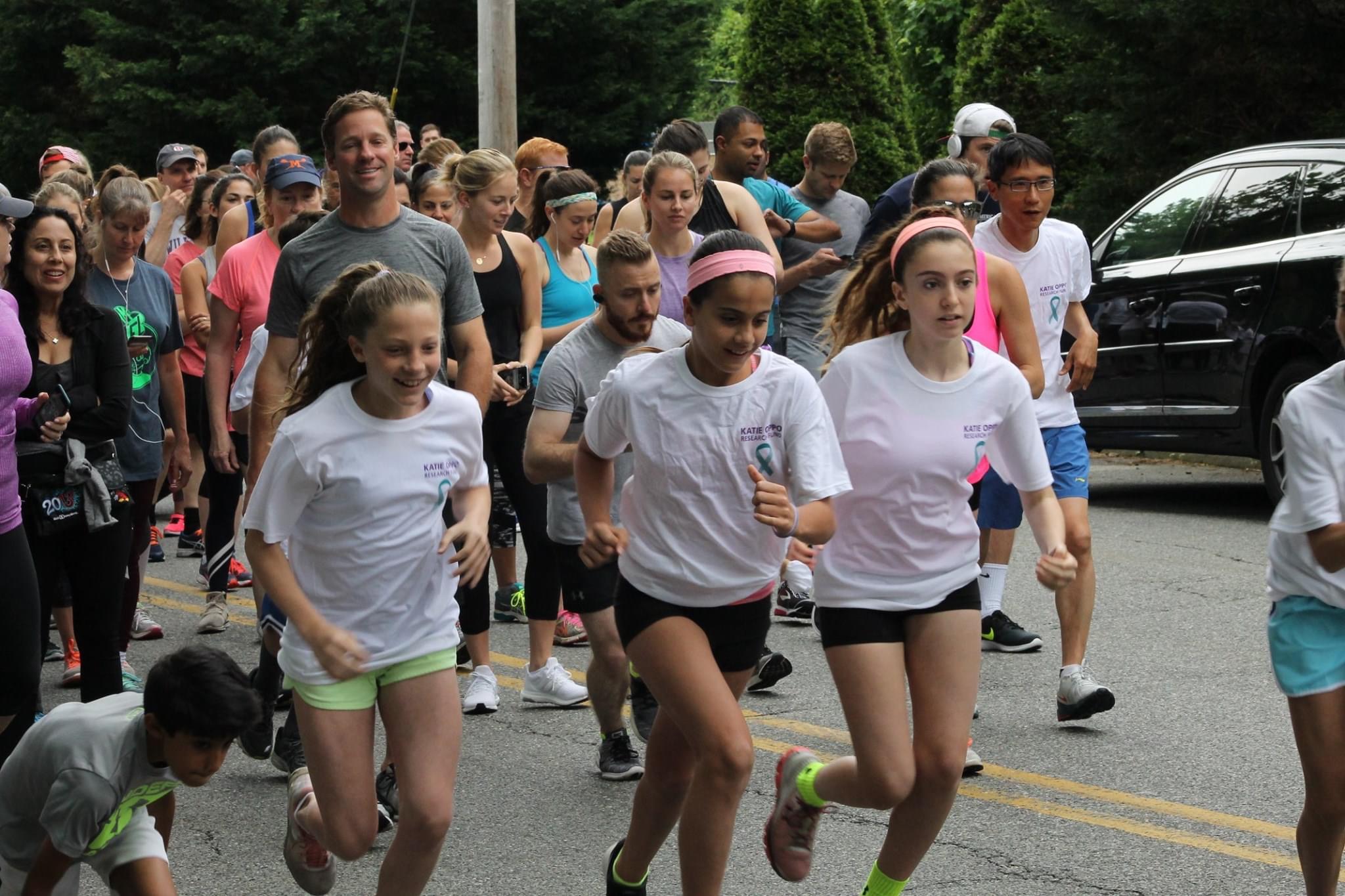 Runners kick off the Katie Oppo Memorial 5K in Flower Hill in 2019. After going online due to the COVID-19 pandemic last year, the run is scheduled to return this weekend. (Photo courtesy of the Katie Oppo Research Fund)