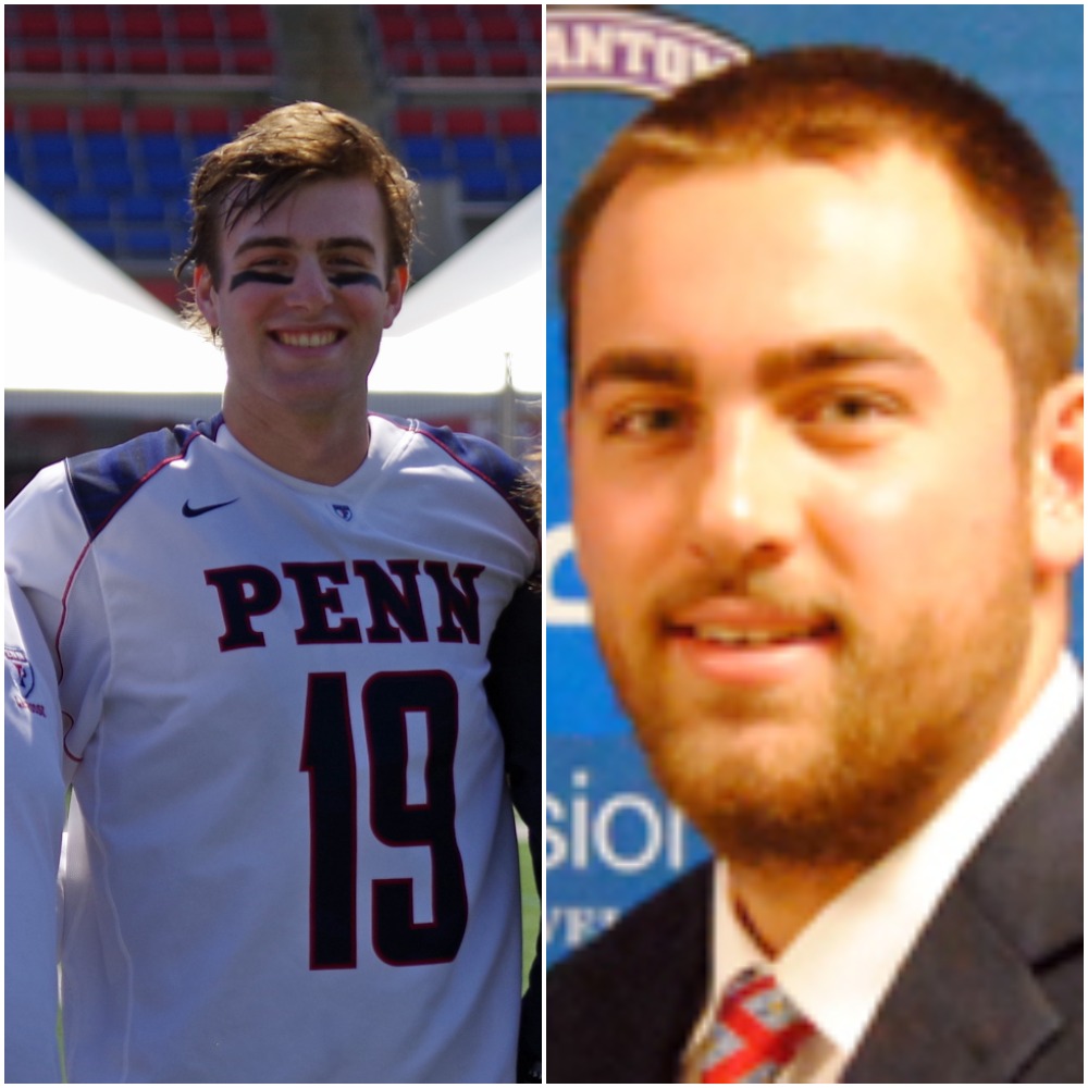 James Farrell, left, and Ryan Kiess, right, were killed in a high-speed car crash in Quogue last Saturday. Farrell's brother, Michael Farrell, was also among the five fatalities. (Left photo from Steve Cunha, University of Pennsylvania/Right photo courtesy of the University of Scranton)