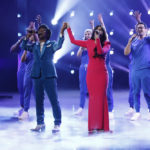 The Northwell Health Nurse Choir, finalist Jimmie Herrod, and Tony Award winner Idina Menzel shared the stage on Wednesday's finale of "America's Got Talent". (Photo courtesy of America's Got Talent)