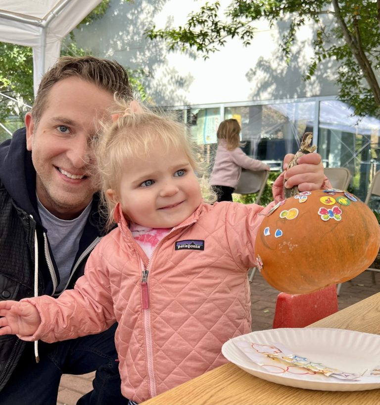 The pumpkins return to Temple Beth Sholom, this time with parents