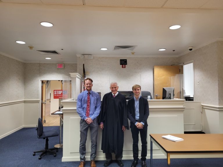Local college students visit Justice Scott Fairgrieve at the Mineola Justice Court